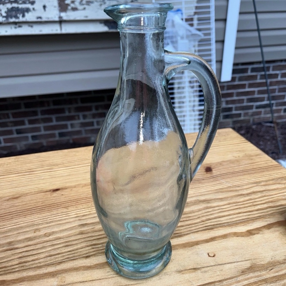 Vintage Green Depression Glass Cruet /pitcher/ Vase/ No Chips